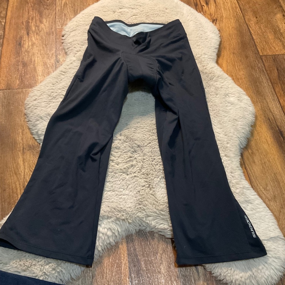 Sugoi Cycling Pants Size Small Padded Crop Flare Leggings Activewear Womens Bike